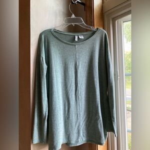Paraphrase Green Teal Long Sleeve Shirt Soft Casual Work